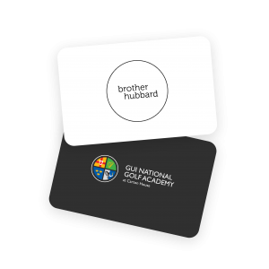 Minimalist white and black Brother hubbard card template